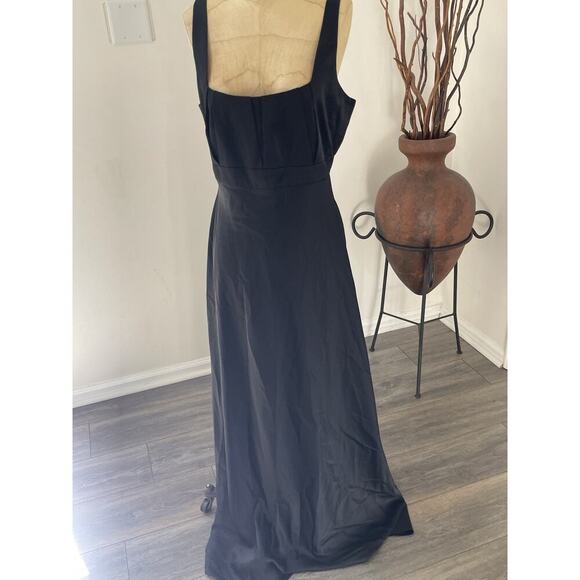 Calvin Klein Satin Maxi Dress Black XS Sleeveless Sweetheart Neckline Formal - Picture 2 of 14